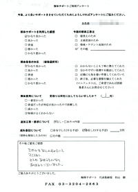 静岡県賀茂郡の解体工事後のアンケート