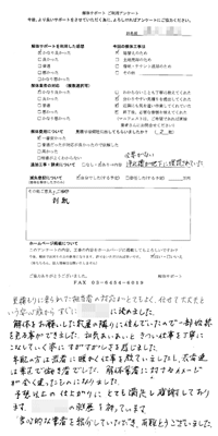 千葉県千葉市花見川区の解体工事後のアンケート