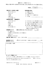 東京都品川区の解体工事後のアンケート
