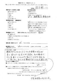 東京都台東区の解体工事後のアンケート