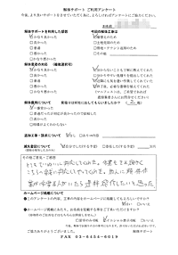 東京都三鷹市の解体工事後のアンケート