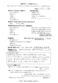 東京都日野市の解体工事後のアンケート