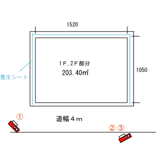 愛媛県松山市|解体工事現場の見取り図